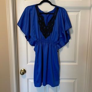 Blue and black dress